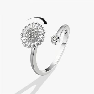 Spinning sunflower ring