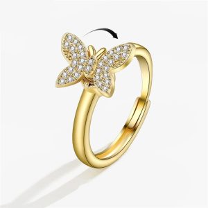 Rotating butterfly ring