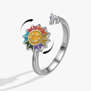 Smiley face fidget ring